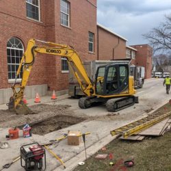 sewer repair at an Illinois school