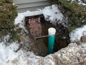 Repaired residential underground sewer pipeline in Northern Illinois by Behm Enterprises