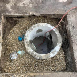 repaired sewer line