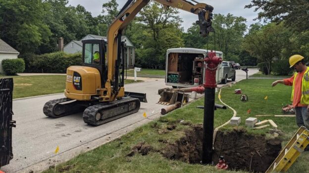 Fire Hydrant Installation in Lake County, IL by Site Utility Contractor, Behm Enterprises