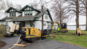 Storm Sewer installed at residence with Directional Drilling